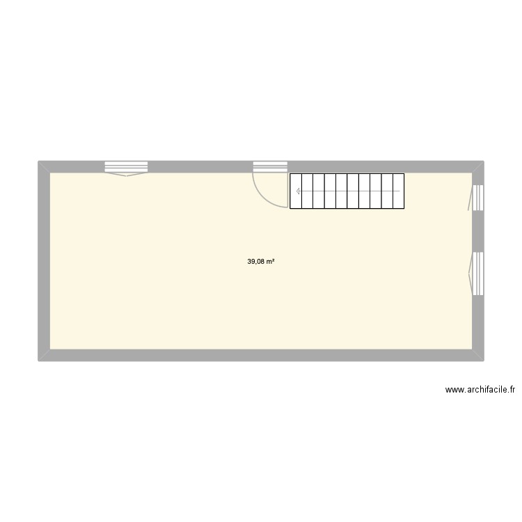 Dependance. Plan de 1 pièce et 39 m2