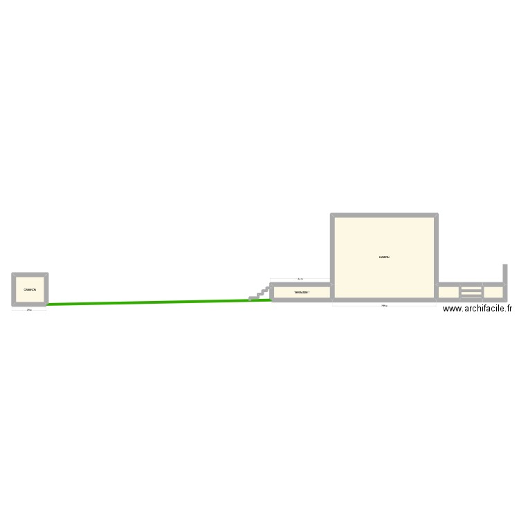 coupe. Plan de 8 pièces et 55 m2