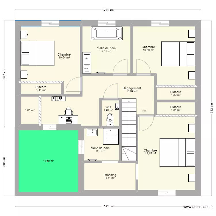 terrain stro ESSAI 1er étage 125 m2. Plan de terrain stro ESSAI 1er étage 125 m2. Plan de