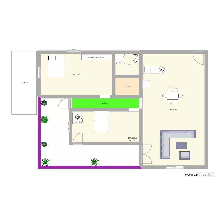 plan rdc Ma. Plan de 7  et 111 m²