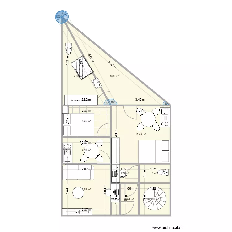 appart1. Plan de 0 pièce et 0 m2