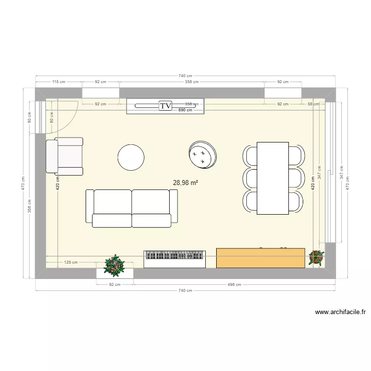 Salon. Plan de 