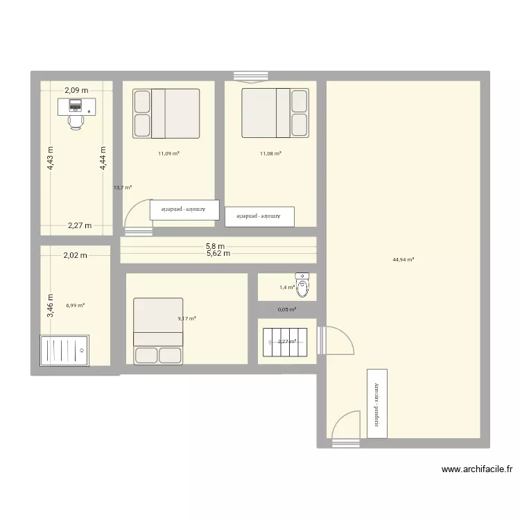 Plans entrée sud. Plan de 9 et 101 m² Plans entrée sud. Plan de 9 et 101 m²