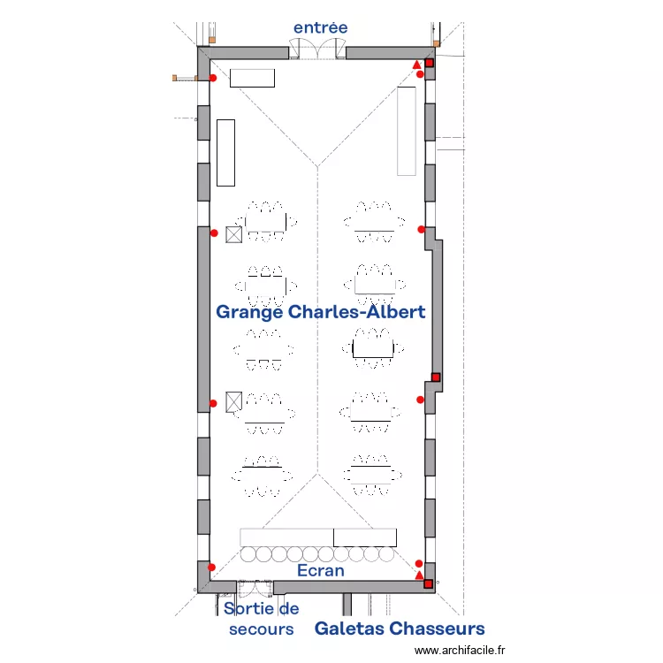 Repas Sarah et Quentin table. Plan de 