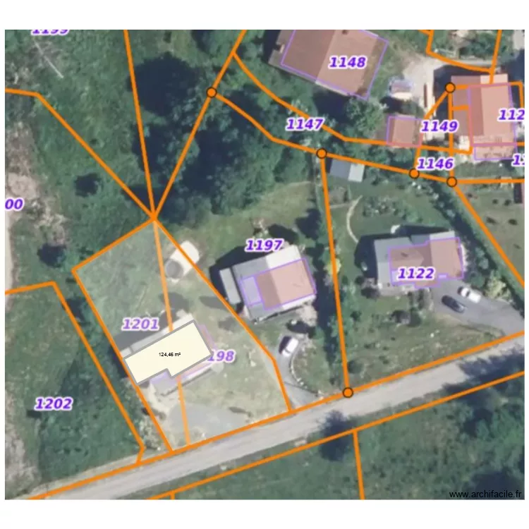 Abri Jardin. Plan de 1  et 124 m²