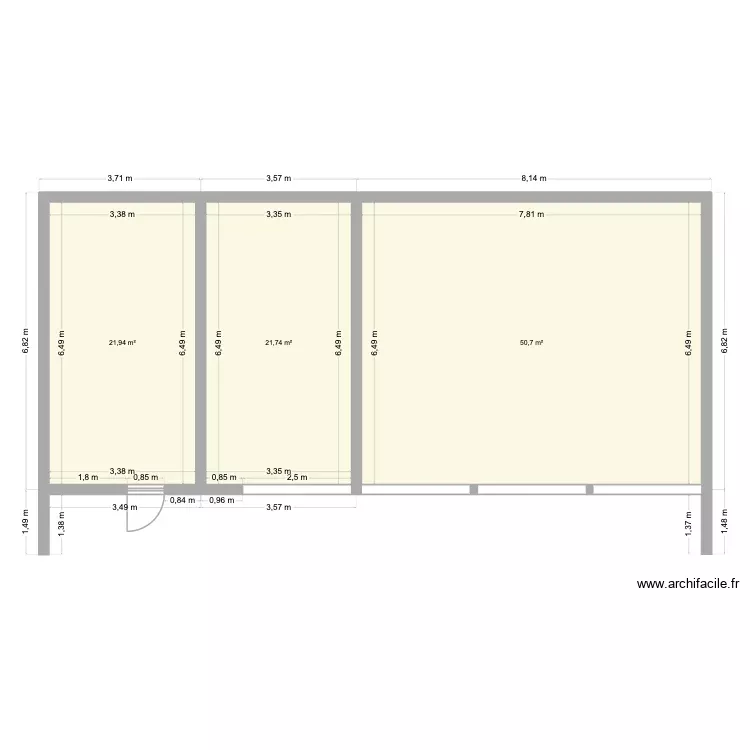 Plan 2 Poucharramet. Plan de 3 Pièces et 94 m² Plan 2 Poucharramet. Plan de 3 Pièces et 94 m²