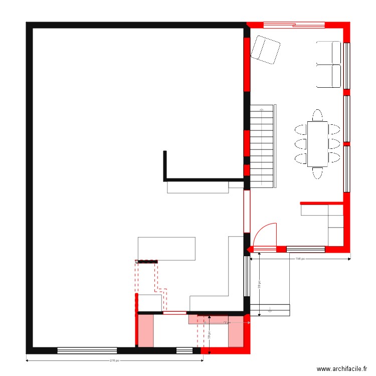 gabrielle 6. Plan de 2 pièces et 136 m2