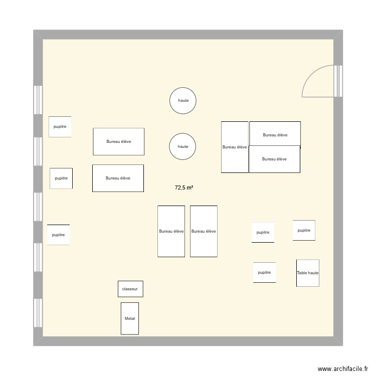 classe de rêve Sandryne. Plan de 1 pièce et 73 m2
