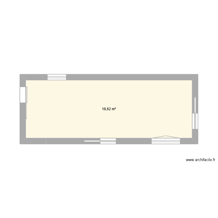 Cuisine. Plan de 1 pièce et 19 m2