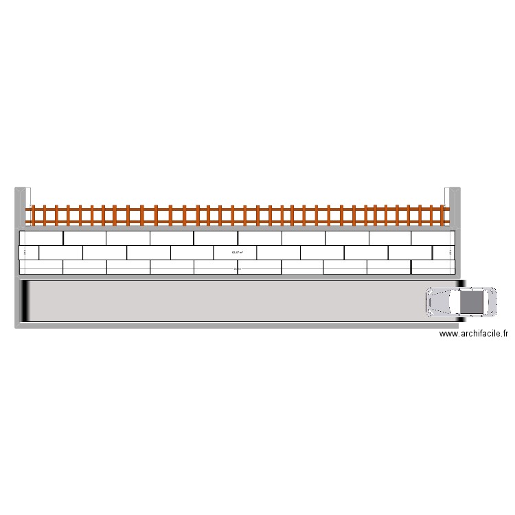 lycée. Plan de 3 pièces et 63 m2