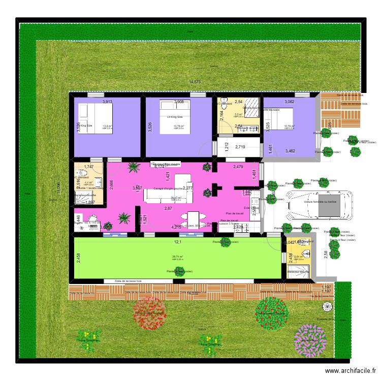 Maison Diouma ka. Plan de 8 pièces et 120 m2