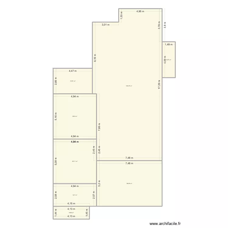 Plan TOURRET Maison. Plan de 8  et 257 m²