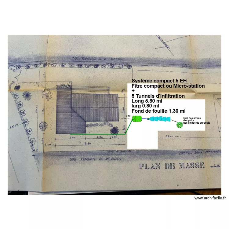 Foltran Tunnel. Plan de 