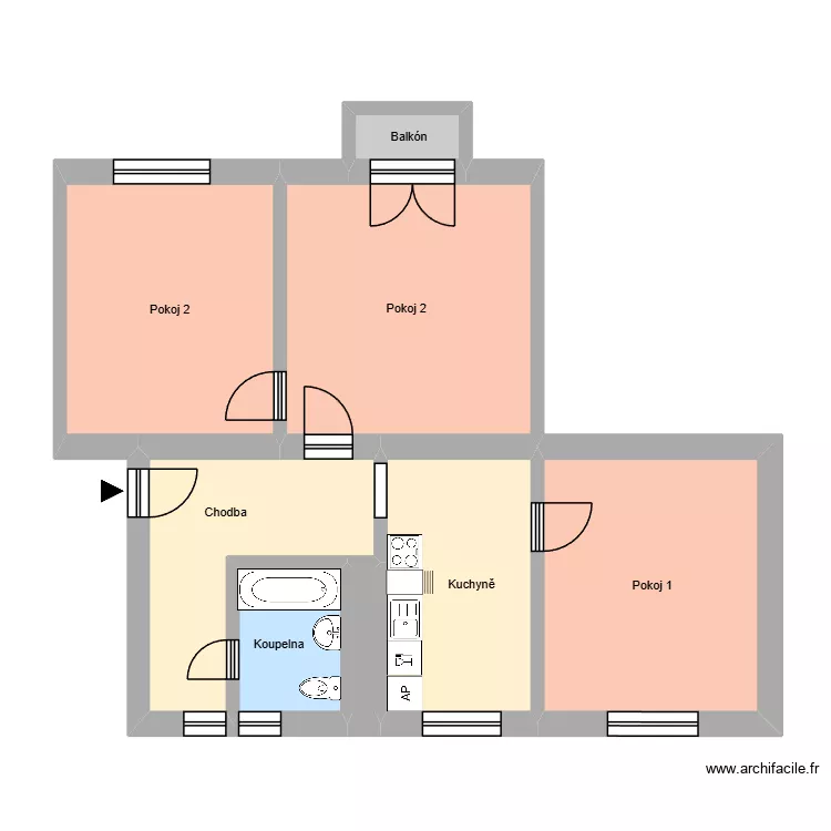 Na N&aacute;břež&iacute; 14, byt 6. Plan de 12 pièces et 194 m²
