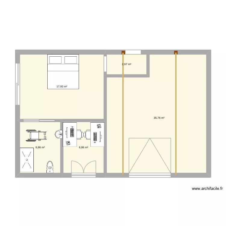 Extension batiment stockage vin. Plan de 5  et 70 m²