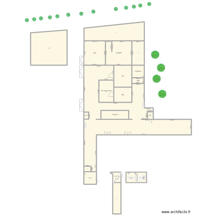 plan agrandissement. Plan de 19 pièces et 2378 m2