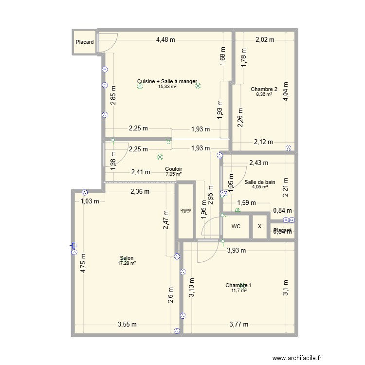 Appartement à vendre. Plan de 11 pièces et 68 m2