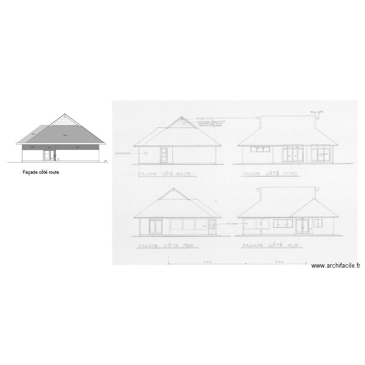 Façades projet. Plan de 0 pièce et 0 m2