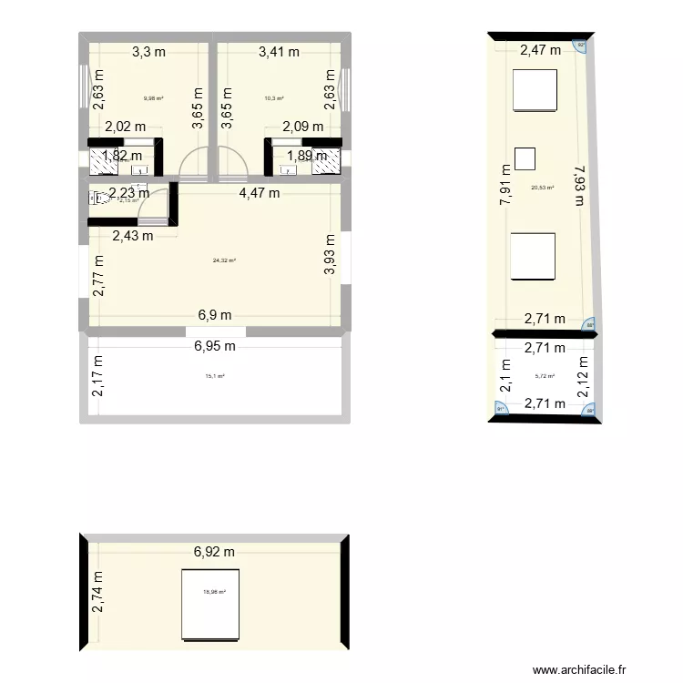 mouss. Plan de 10  et 110 m²