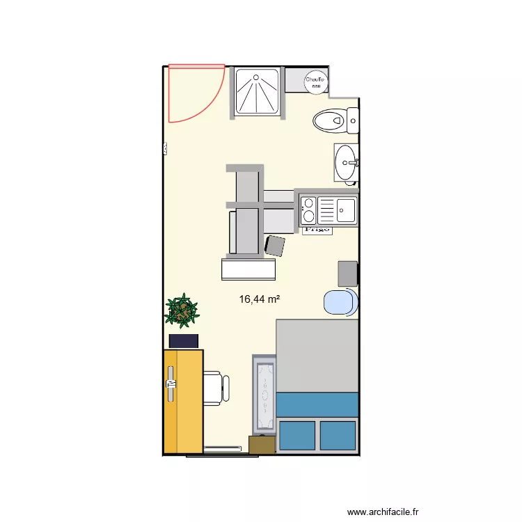 Appartement Alexandre Lorient. Plan de 1 et 16 m² Appartement Alexandre Lorient. Plan de 1 et 16 m²