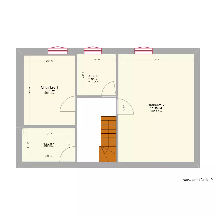 maison. Plan de 4  et 41 m²