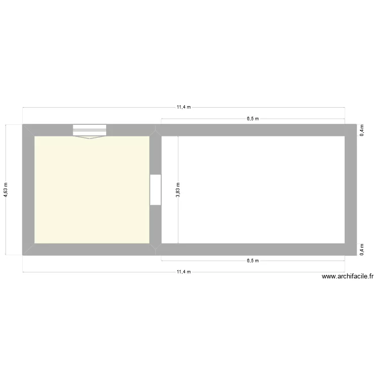 MOULIN grenier. Plan de 1 pièce et 16 m² MOULIN grenier. Plan de 1 pièce et 16 m²