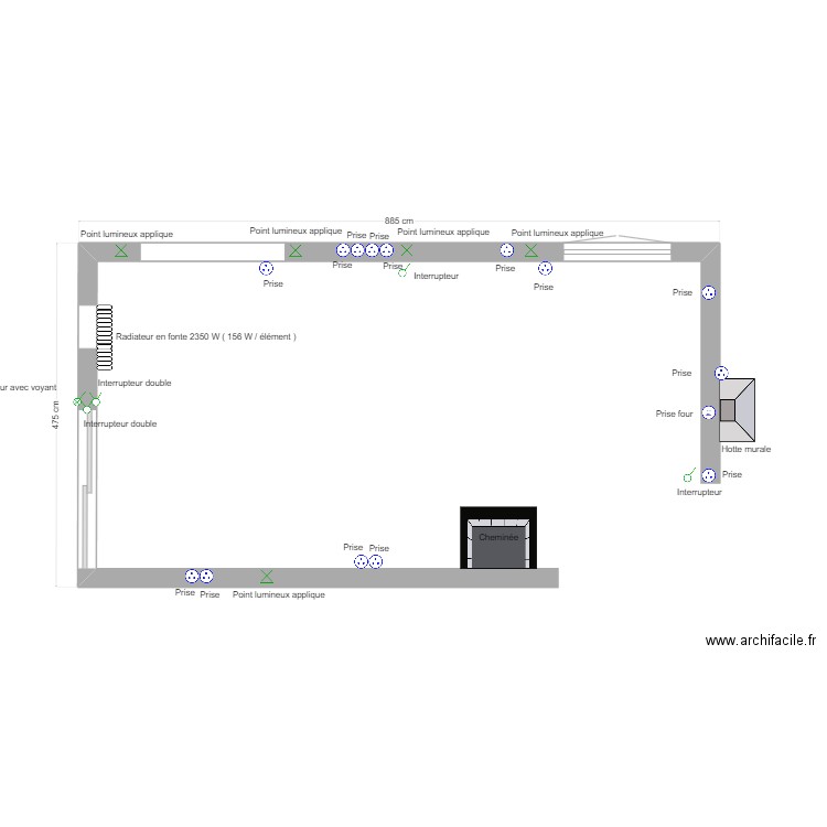 cuisine ELECTRICITE. Plan de 0 pièce et 0 m2