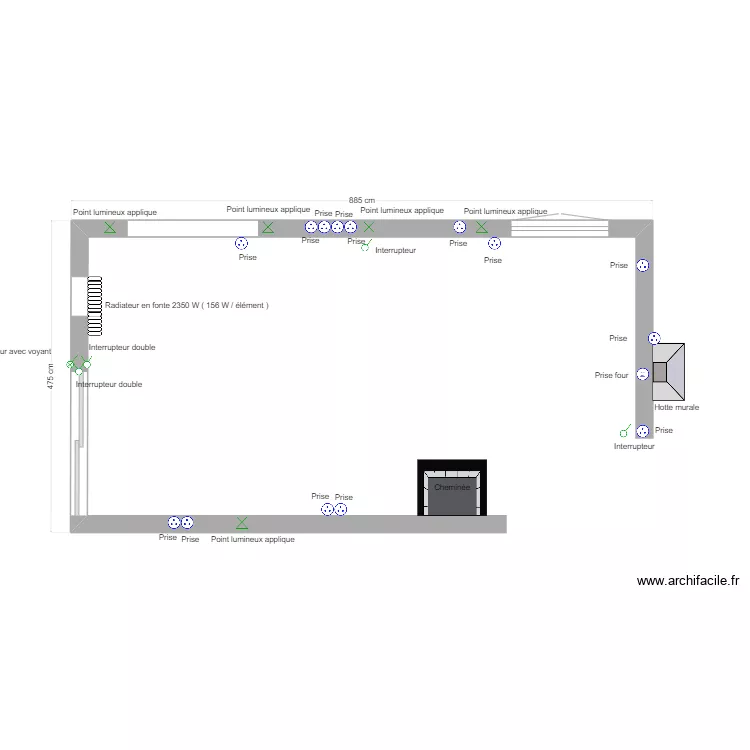 cuisine ELECTRICITE. Plan de 