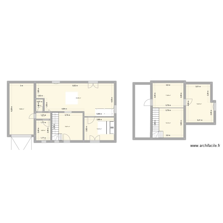 Roc#1 Amenagement. Plan de 10 pièces et 123 m2
