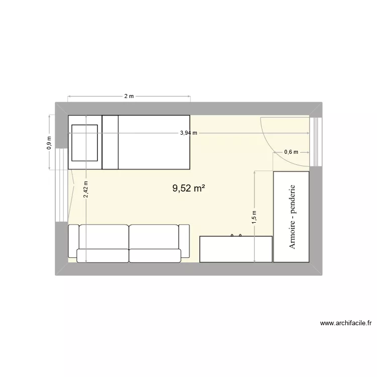 chambre marley. Plan de 