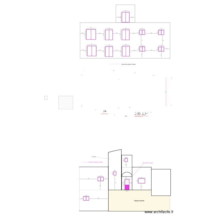 ASSAS PLANS Façade SUD. Plan de 0 pièce et 0 m2