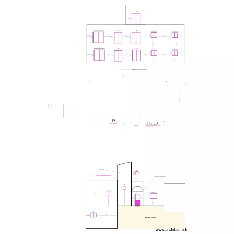 ASSAS PLANS Fa&ccedil;ade SUD. Plan de 