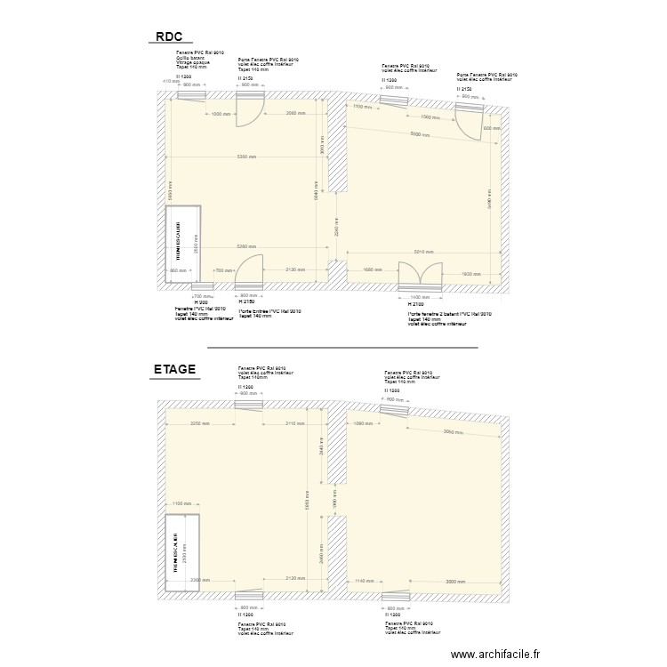 Mne COLIN rdc. Plan de 4 pièces et 128 m2