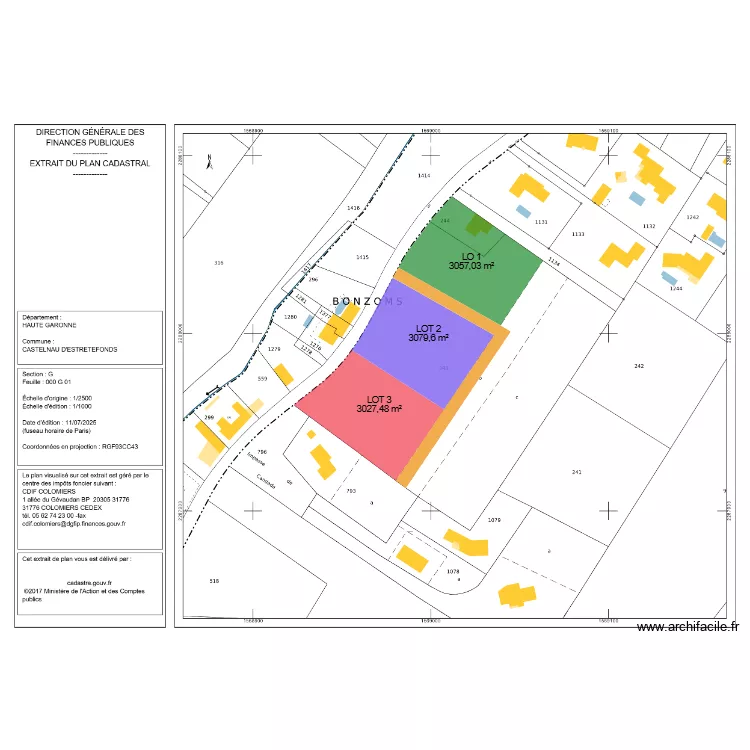 PLAN LES BORDES. Plan de 
