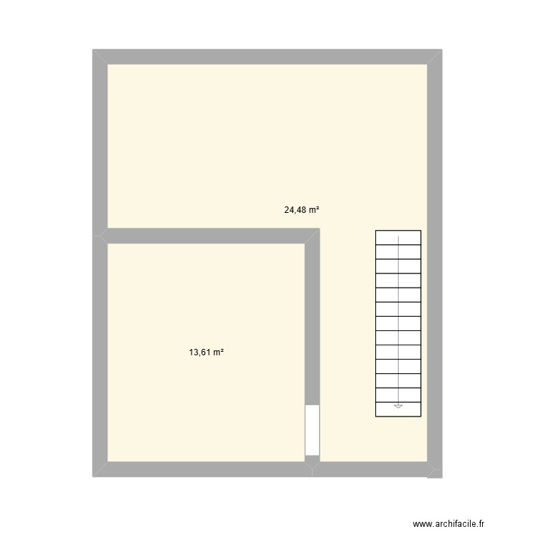 cave David et Daphnée. Plan de 2 pièces et 38 m2