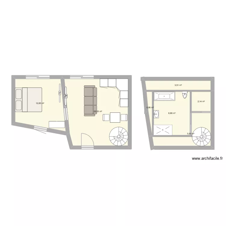 petit grange. Plan de 7 Pièces et 56 m² petit grange. Plan de 7 Pièces et 56 m²