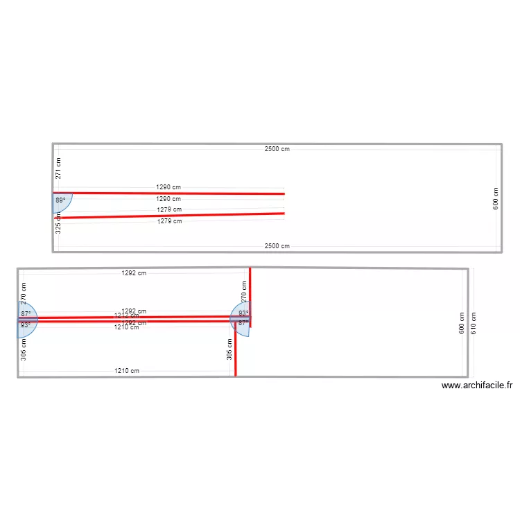 DECOUPE TABLETTES CAGIBI. Plan de 