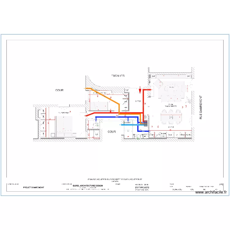 Double flux - M. LEROUX. Plan de 