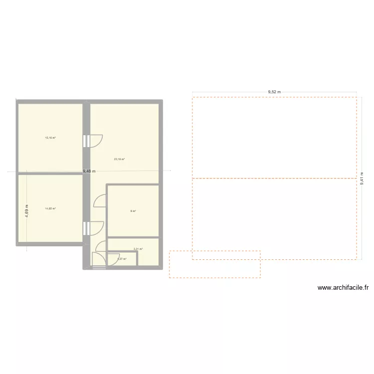 BARROSO r&eacute;nov&eacute;. Plan de 6  et 67 m²