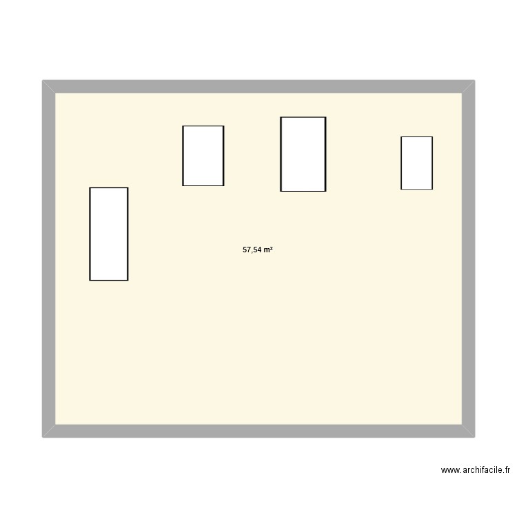 injection. Plan de 1 pièce et 58 m2