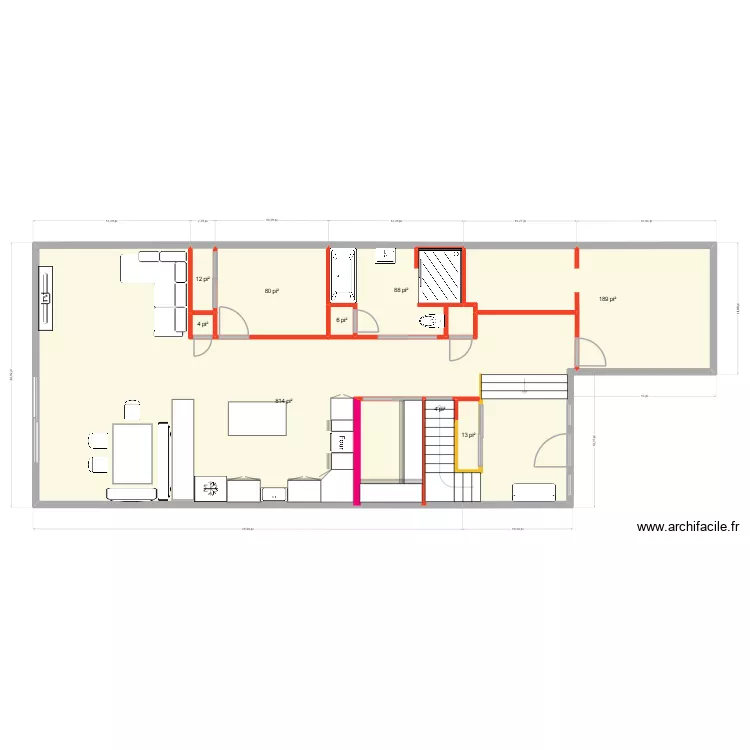 Reno 2026 rdc. Plan de 9 et 115 m² Reno 2026 rdc. Plan de 9 et 115 m²