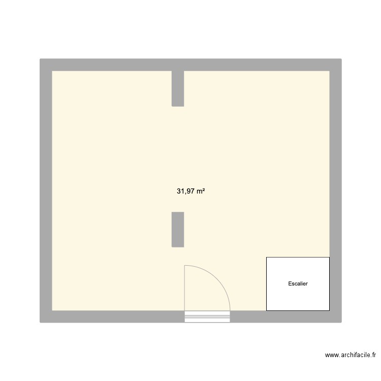 NJA - Local co - R-1 - Porteurs. Plan de 1 pièce et 32 m2