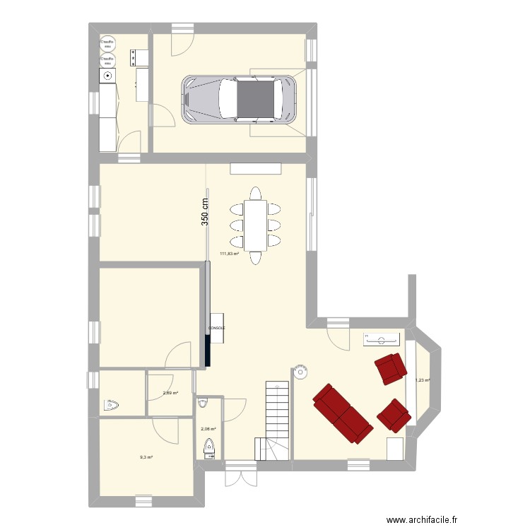 revisions2 AVEC MEUBLES. Plan de 8 pièces et 264 m2