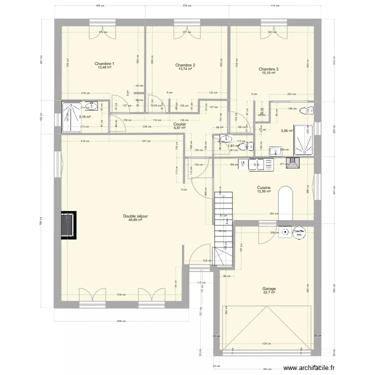 Rez-de-chauss&eacute;e final. Plan de 