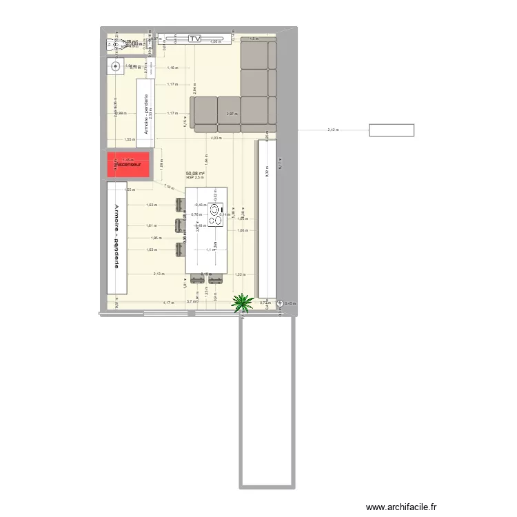 RDC LOFT 6. Plan de 3  et 53 m²