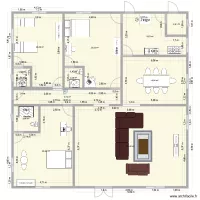 plan de 3 chambres salon