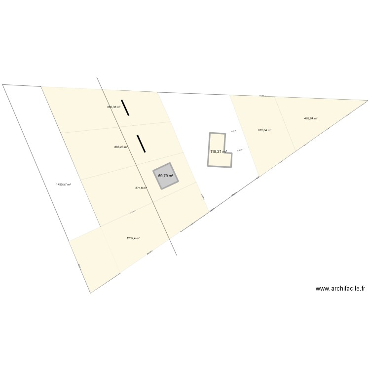 test 1. Plan de 2 pièces et 188 m2