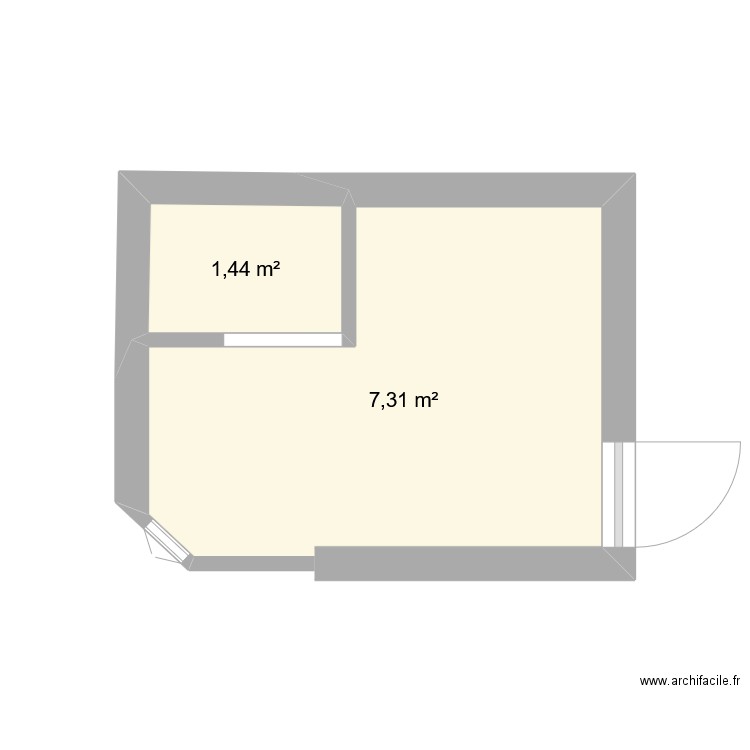 VillaStMande. Plan de 2 pièces et 9 m2