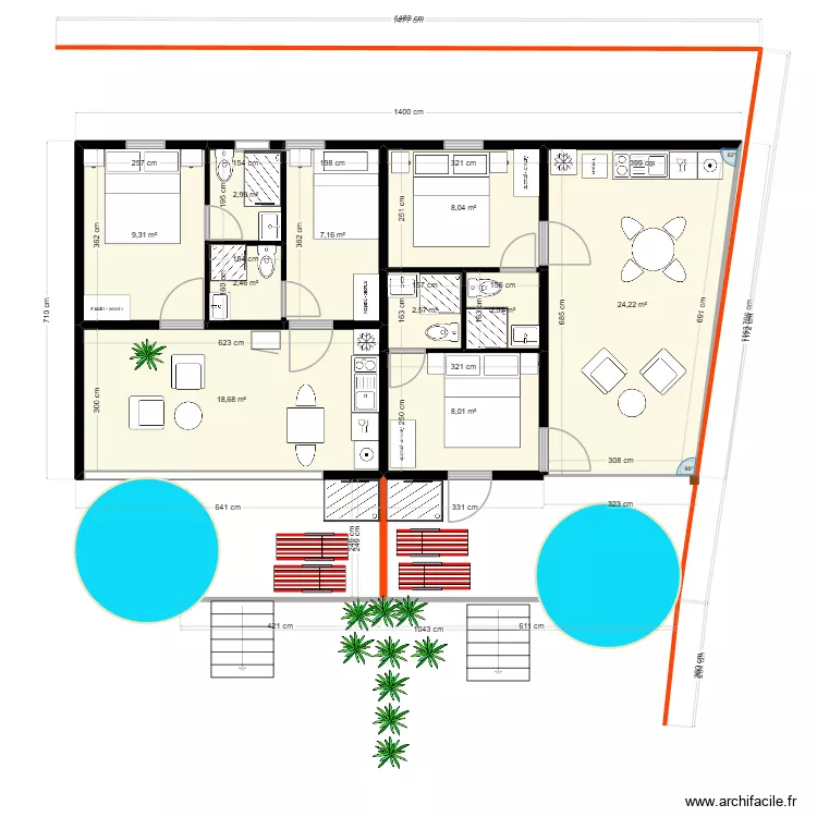Popotte Steph 5. Plan de 10  et 86 m²