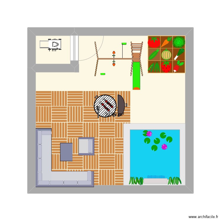 111. Plan de 2 pièces et 22 m2